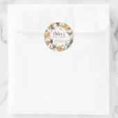 Rustieke Witte Bloemige Herfst Bruidsdouche Bedank Ronde Sticker (Tas)