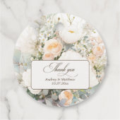 Rustieke witte blooms bruiloft dank u bedankjes labels (Achterkant)