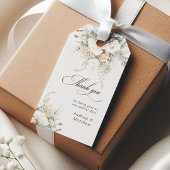 Rustieke witte blooms bruiloft dank u cadeaulabel
