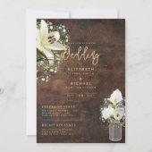 Rustieke Witte Calla Lelie Bloemen Bruiloft Digita Kaart (Voorkant)