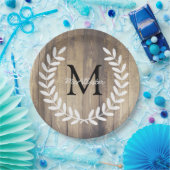 Rustieke Witte Country Laurels Licht Schuur Hout Papieren Bordje (Feest)