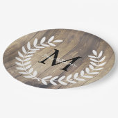 Rustieke Witte Country Laurels Licht Schuur Hout Papieren Bordje (Gekanteld)