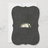 Rustieke witte crème bloemenkalkbordhuwelijk kaart (Achterkant)