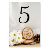 Rustieke Witte Daisies Woodland Trouwtafel Nummer Kaart (Voorkant)