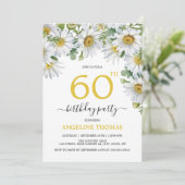 Rustieke Witte Daisy Bloemen Botanische Verjaardag Kaart (Staand voorkant)