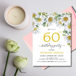 Rustieke Witte Daisy Bloemen Botanische Verjaardag Kaart