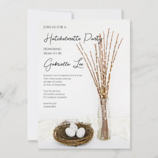 Rustieke Witte Eieren Hatchelorette Party Kaart (Voorkant)