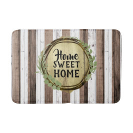 Rustieke witte en bruine houten bloemenkrans schuu badmat