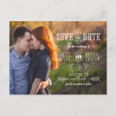 Rustieke Witte Foto Save the Date Briefkaart (Voorkant)