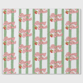 Rustieke Witte Groene Berry Eerste Verjaardag Aard Cadeaupapier (Vlak)