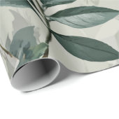 Rustieke Witte Groene Botanische Vintage Boho Bloe Cadeaupapier (Rol Hoek)