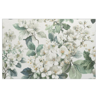 Rustieke witte groene botanische vintage boho bloe stof