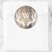 Rustieke witte herten gewei schuur hout Initiaal l Ronde Sticker (Tas)