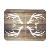 Rustieke witte herten gewei & schuur hout vaatwass magneet (Horizontaal)