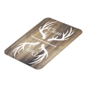 Rustieke witte herten gewei & schuur hout vaatwass magneet (Linkerzijde)