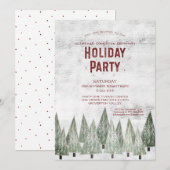 Rustieke Witte Hout & Bomen Bedrijf Vakantie Party Kaart (Voorkant / Achterkant)