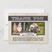 Rustieke Witte Hout bruiloft Dank u fotokaarten Bedankkaart (Voorkant)