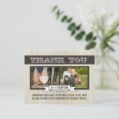 Rustieke Witte Hout bruiloft Dank u fotokaarten Bedankkaart (Staand voorkant)