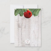 Rustieke Witte Hout en Pine Branch Vakantie Kaart (Achterkant)