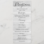 Rustieke witte hout land bruiloft programma's (Voorkant)