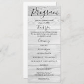 Rustieke witte hout land bruiloft programma's (Voorkant / Achterkant)