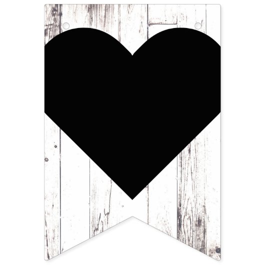 Rustieke witte hout land schuur Mr. Mrs. Wedding Vlaggetjes (Tweede vlag)