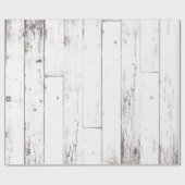 Rustieke Witte Hout Shabby Chic Country Wedding Cadeaupapier (Vlak)