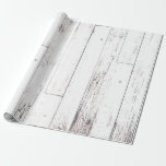 Rustieke Witte Hout Shabby Chic Country Wedding Cadeaupapier<br><div class="desc">Verpakkingspapier</div>