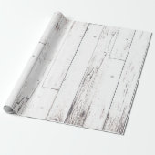 Rustieke Witte Hout Shabby Chic Country Wedding Cadeaupapier (Uitgerold)