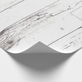 Rustieke Witte Hout Shabby Chic Country Wedding Cadeaupapier (Hoek)