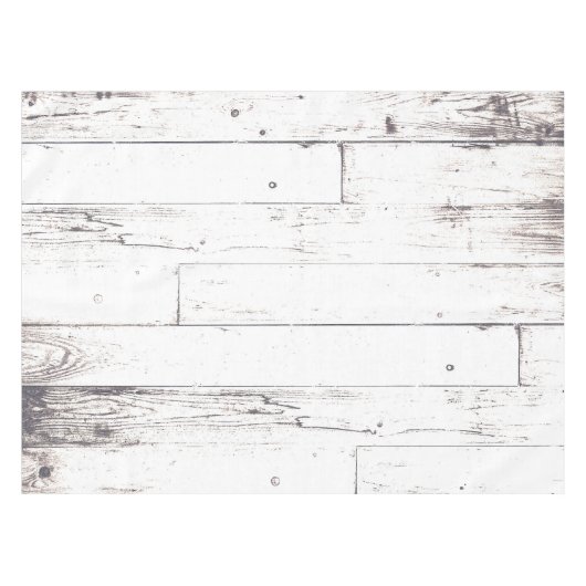 Rustieke Witte Hout Shabby Chic Country Wedding Tafelkleed (Voorkant (Horizontaal))