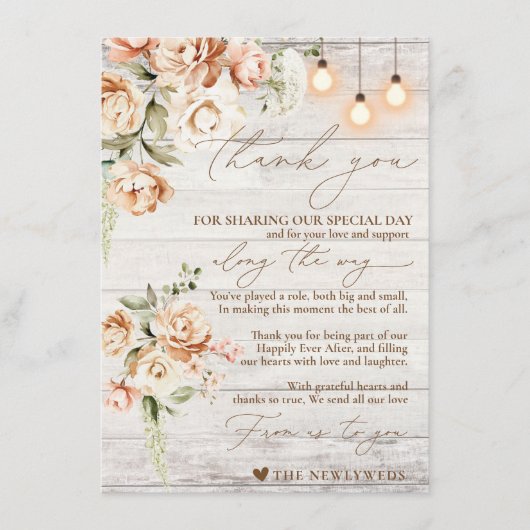 Rustieke witte houten bloemendank u plaats instell menu (Voorkant)