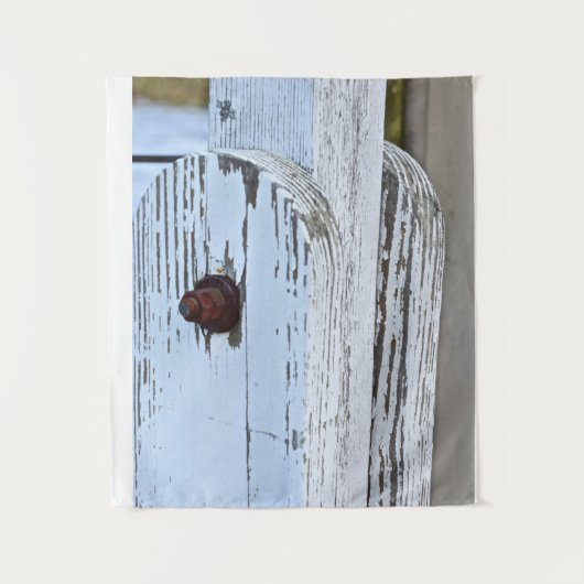 Rustieke witte houten fotografie achtergrond wandkleed (Voorkant)