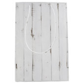 Rustieke witte houten gift tas middel medium cadeauzakje (Voorkant)
