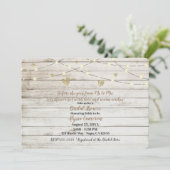 Rustieke Witte Houten Lichten & Hartjes Bruidsborr Kaart (Staand voorkant)