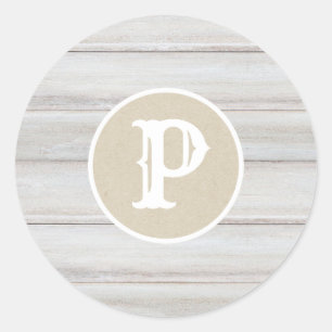 Rustieke Witte Houten Shabby Chic Kraft Trouwgunst Ronde Sticker
