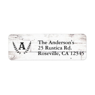 Rustieke Witte Houten Shabby Chic Laurier Bruiloft Etiket