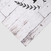 Rustieke Witte Houten Shabby Chic Laurier Bruiloft Tissuepapier (Detail)