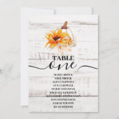 Rustieke Witte Houten Waterverf Pompoen Zonnebloem Kaart (Voorkant)