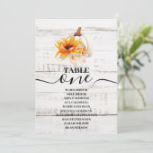 Rustieke Witte Houten Waterverf Pompoen Zonnebloem Kaart (Staand voorkant)