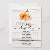 Rustieke Witte Houten Waterverf Pompoen Zonnebloem Kaart (Achterkant)