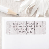 Rustieke Witte Houten Winter Sneeuwvlokken Etiket (Insitu)