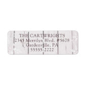 Rustieke Witte Houten Winter Sneeuwvlokken Etiket (Voorkant)