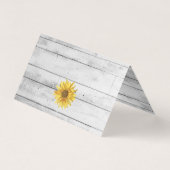 Rustieke Witte Houten Zonnebloemen Tafel No. Visitekaartje (Achterkant)