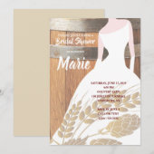 Rustieke witte jurk bier hop keg Vrijgezellenfeest Kaart (Voorkant / Achterkant)