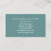 Rustieke witte kant Blauwgroen schuur hout korting Visitekaartje (Achterkant)