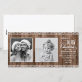 Rustieke Witte Kant & Hout Kerstmis Feestdagenkaart (Voorkant / Achterkant)