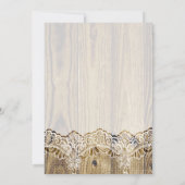 Rustieke witte kant op hout bruiloft koppels douch kaart (Achterkant)