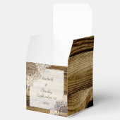 Rustieke witte kant op hout rustieke bruiloft bedankdoosjes (Geopend)