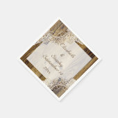 Rustieke witte kant op hout rustieke bruiloft servet (Hoek)